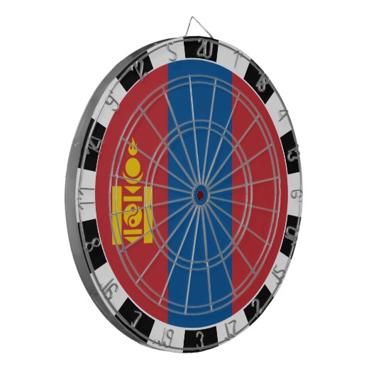 Mongolië Dartboard, spelbord, Mongoolse vlag Dartbord (Voorkant Links)