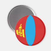 Mongolië Fisheye Vlag Magneet (Voorkant / Achterkant)