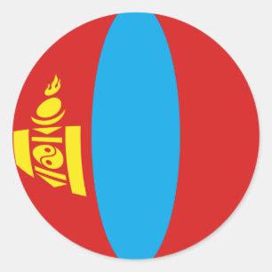Mongolië Fisheye Vlag Sticker