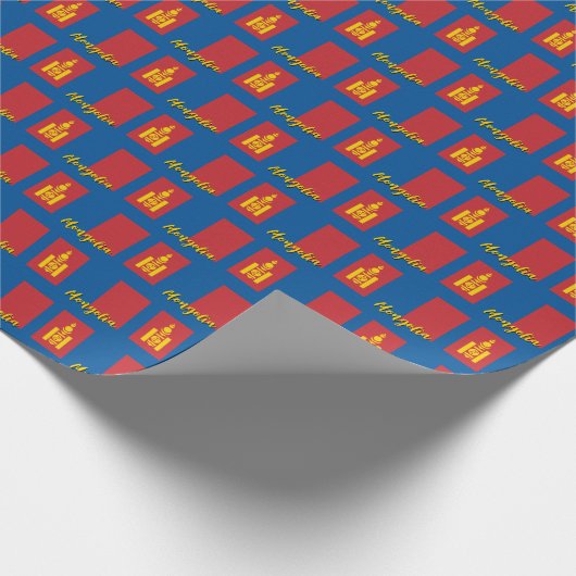 Mongolië inpakpapier, Mongoolse vlag patriottisch Cadeaupapier (Hoek)