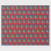 Mongolië inpakpapier, rood, Mongoolse vlag Cadeaupapier (Vlak)