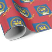 Mongolië inpakpapier, rood, Mongoolse vlag Cadeaupapier (Rol Hoek)