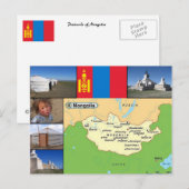 Mongolië-kaart Briefkaart (Voorkant / Achterkant)