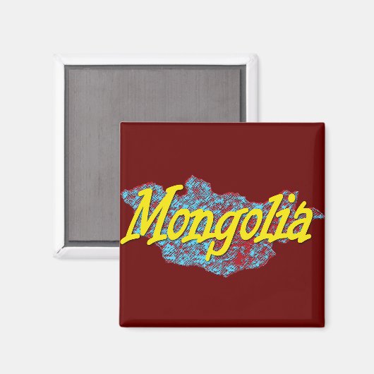 Mongolië-kaart Magneet (Voorkant / Achterkant)