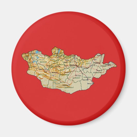 Mongolië Kaartmagneet Magneet (Voorkant)