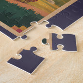 Mongolië Kamelen Yurt Illustratie Reis Kunst Retro Legpuzzel (Zijkant)