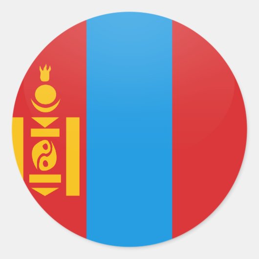 Mongolië kwaliteit Vlag Cirkel Ronde Sticker (Voorkant)