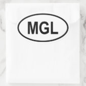 Mongolië "MGL" Ovale Sticker (Tas)