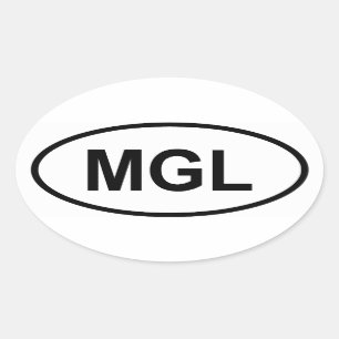 Mongolië "MGL" Ovale Sticker