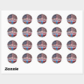 Mongolië Mongolian American USA Tree Roots Flag Ronde Sticker (Vel)