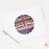 Mongolië Mongolian British Tree Roots Flag Ronde Sticker (Envelop)