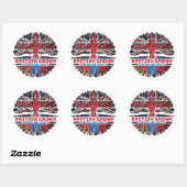 Mongolië Mongolian British Tree Roots Flag Ronde Sticker (Vel)