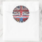 Mongolië Mongolian British Tree Roots Flag Ronde Sticker (Tas)
