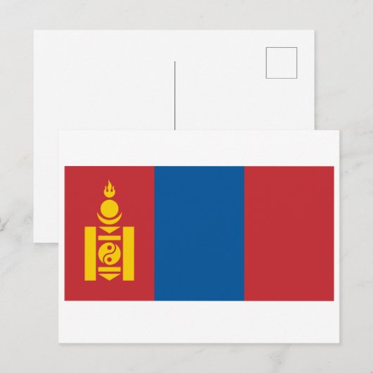 Mongolië (Mongools) Vlag Briefkaart (Voorkant / Achterkant)