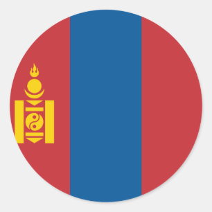 Mongolië (Mongoolse) Vlag Ronde Sticker