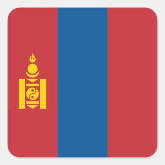 Mongolië - Mongoolse vlag Vierkante Sticker (Voorkant)