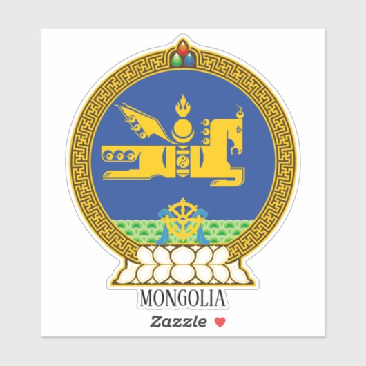 Mongolië nationale wapenschild patriottisch sticker (Vel)