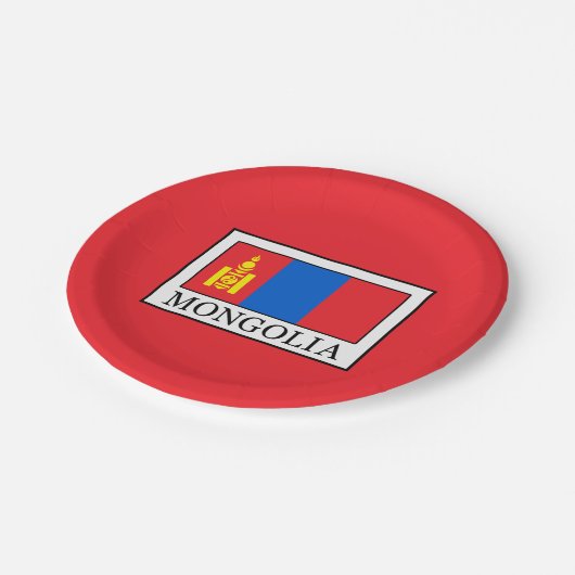 Mongolië Papieren Bordje (Gekanteld)