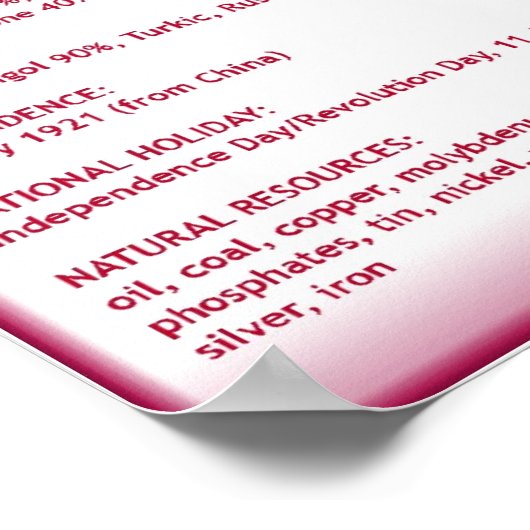 Mongolië Poster (Hoek)