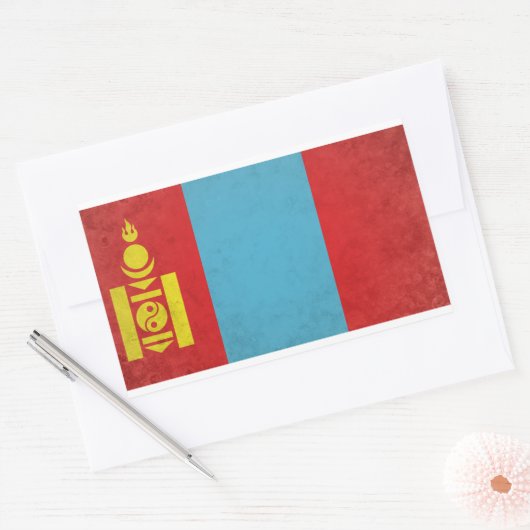 Mongolië Rechthoekige Sticker (Envelop)