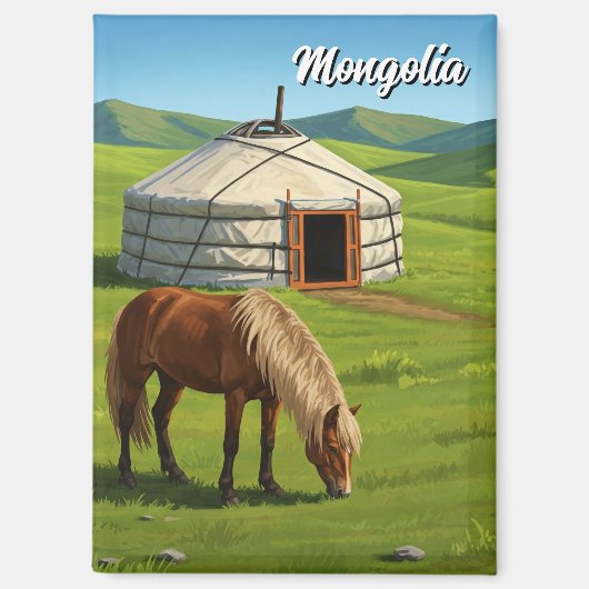 Mongolië Reizen Magneet (Voorkant)
