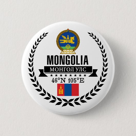 Mongolië Ronde Button 5,7 Cm (Voorkant)