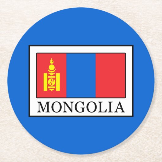 Mongolië Ronde Kartonnen Onderzetter (Voorkant)