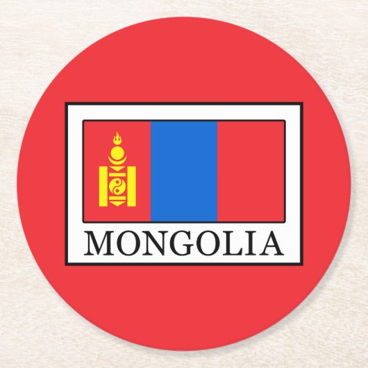 Mongolië Ronde Kartonnen Onderzetter (Voorkant)