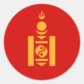 Mongolië Ronde Sticker (Voorkant)