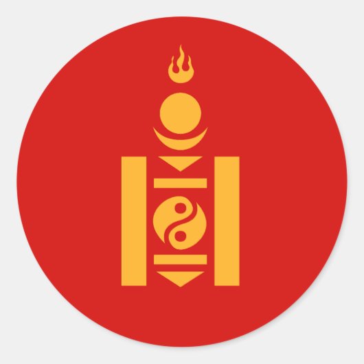 Mongolië Ronde Sticker (Voorkant)