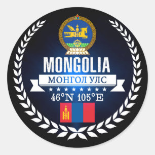 Mongolië Ronde Sticker