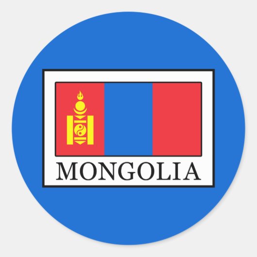 Mongolië Ronde Sticker (Voorkant)