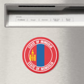 Mongolië Round Emblem Magneet (Insitu (Vaatwasser))