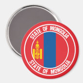 Mongolië Round Emblem Magneet (Voorkant / Achterkant)