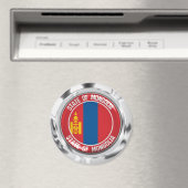 Mongolië Round Emblem Magneet (Insitu (Vaatwasser))