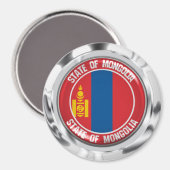 Mongolië Round Emblem Magneet (Voorkant / Achterkant)