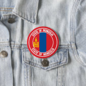 Mongolië Round Emblem Ronde Button 7,6 Cm (In situ)
