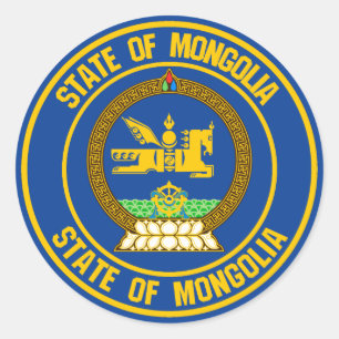 Mongolië Round Emblem Ronde Sticker