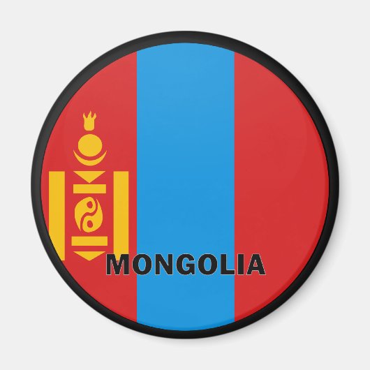 Mongolië Roundel kwaliteitsvlag Magneet (Voorkant)