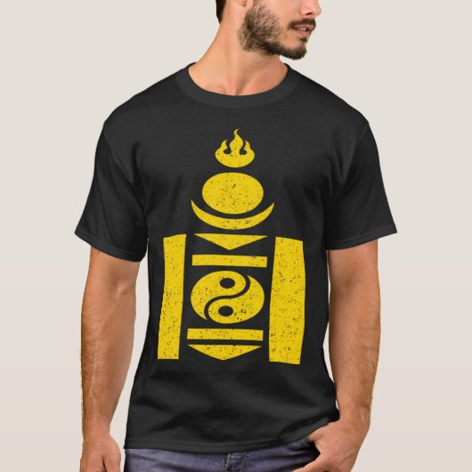 MONGOLIË SOYOMBO SYMBOOL MONGOLAIN VLAG 1 T-SHIRT (Voorkant)