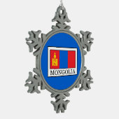 Mongolië Tin Sneeuwvlok Ornament (Links)