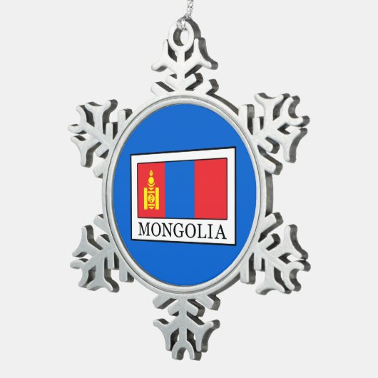Mongolië Tin Sneeuwvlok Ornament (Rechts)
