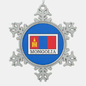 Mongolië Tin Sneeuwvlok Ornament (Voorkant)