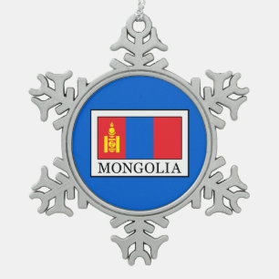 Mongolië Tin Sneeuwvlok Ornament