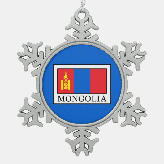 Mongolië Tin Sneeuwvlok Ornament (Voorkant)