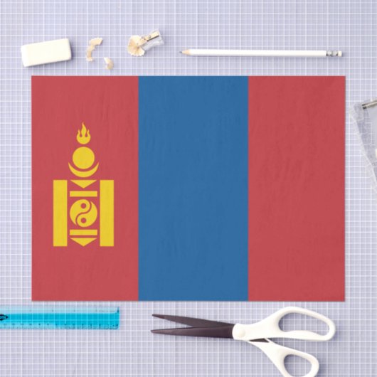 Mongolië tissuepapier, Mongoolse Vlag tissuepapier (Craft)