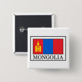 Mongolië Vierkante Button 5,1 Cm (Voorkant /achterkant)