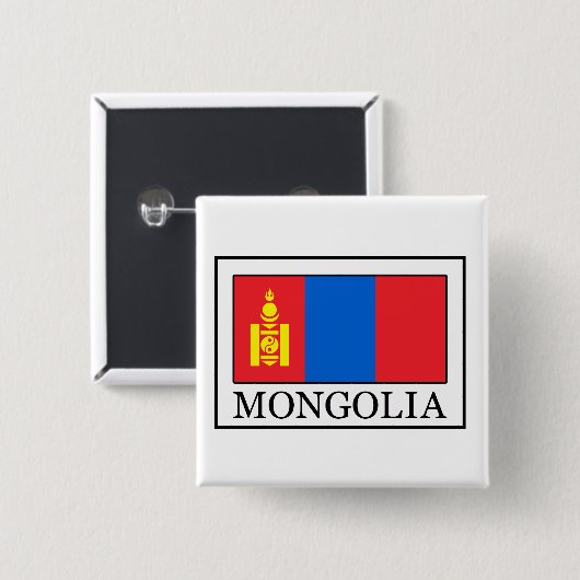 Mongolië Vierkante Button 5,1 Cm (Voorkant /achterkant)