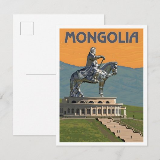 Mongolië Vintage Kunst Reizen Briefkaart (Voorkant / Achterkant)