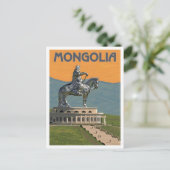 Mongolië Vintage Kunst Reizen Briefkaart (Staand voorkant)